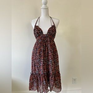 Milly Fish Print ChiffonSilk Maxi Dress